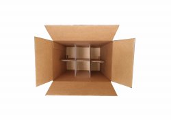 W/Box - Strong Cardboard Wine Box - to carry six wine bottles securely